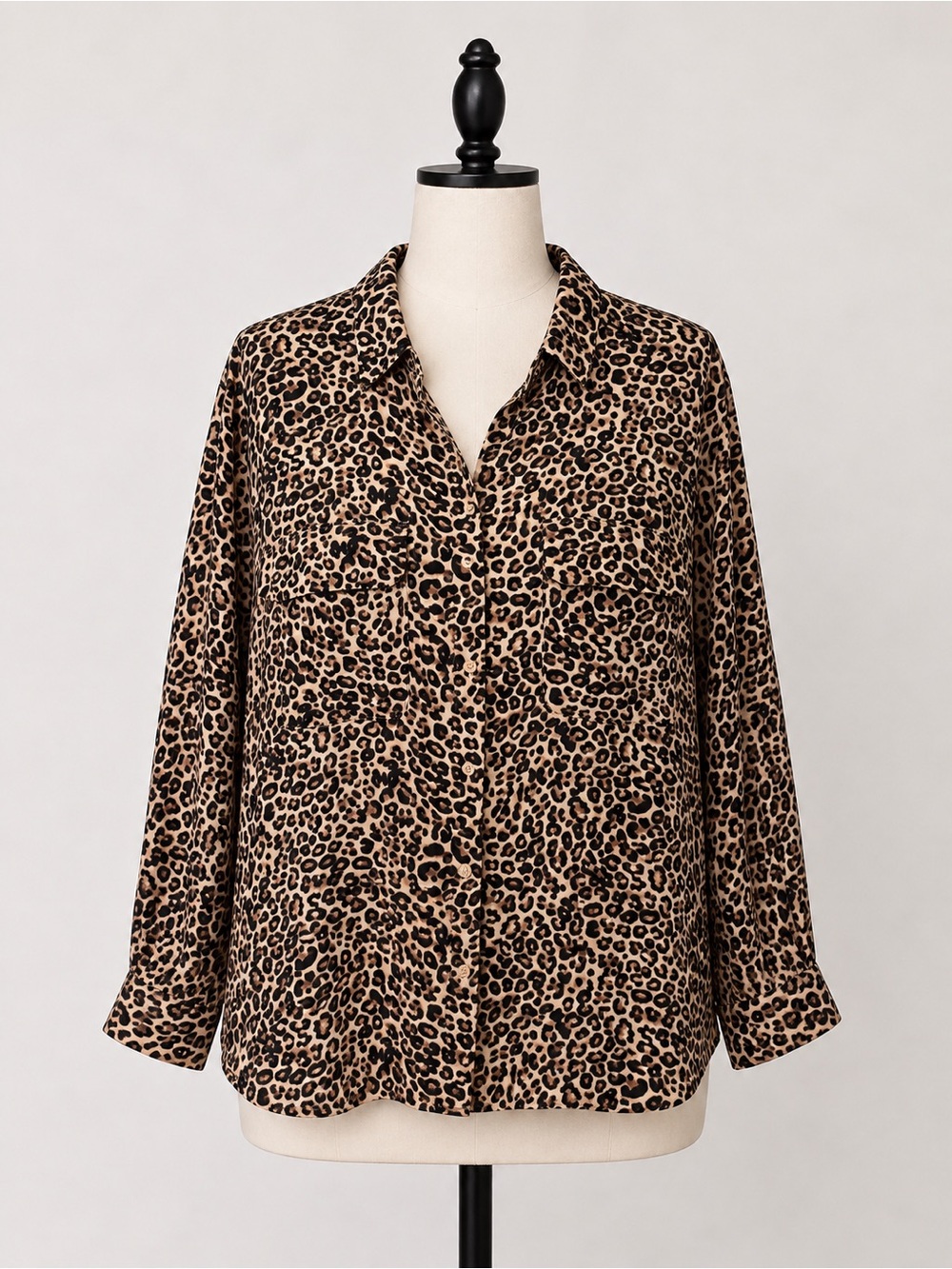 Apt. 9 Leopard Print Button-Down Shirt - Brown/Black